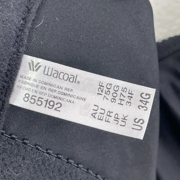 NEW Wacoal Womens 34G Full Coverage Bra Black Underwire 855192 - Picture 5 of 9